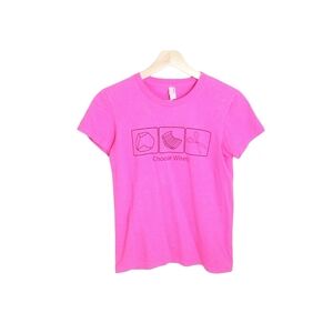 American Apparel Rock Paper Scissors Graphic Pink Tee Size S